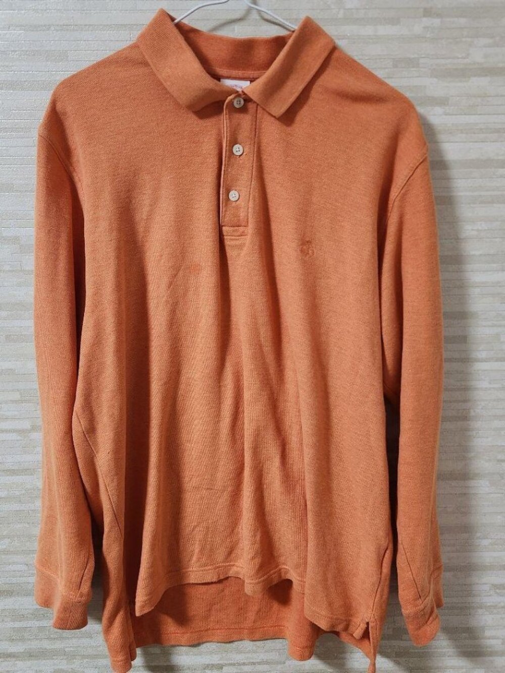 Broock Long Sleeve Polo Shirt Pique Knit Cotton